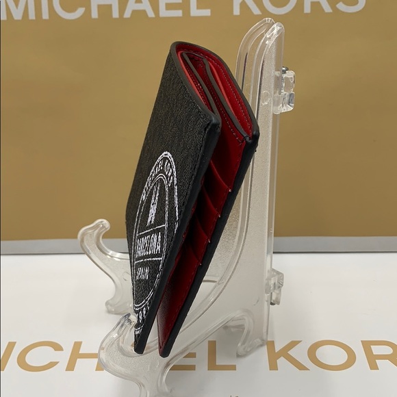 MICHAEL KORS COOPER BIFOLD BLACK/SCARLET - Picture 5 of 16